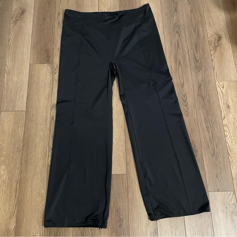 SKIMS Glam Pants Black Zipper Ankles Wide Leg